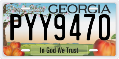 GA license plate PYY9470