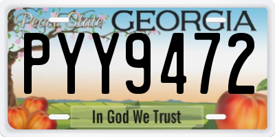 GA license plate PYY9472