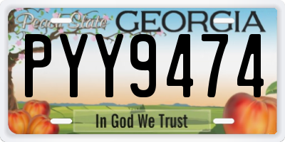 GA license plate PYY9474