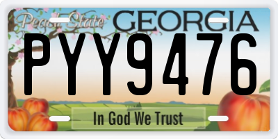 GA license plate PYY9476