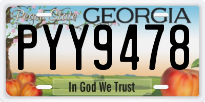 GA license plate PYY9478
