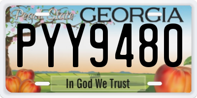 GA license plate PYY9480