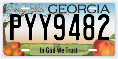 GA license plate PYY9482