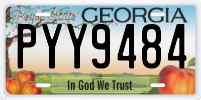 GA license plate PYY9484