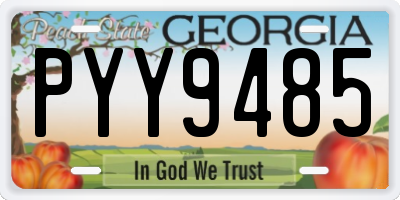 GA license plate PYY9485