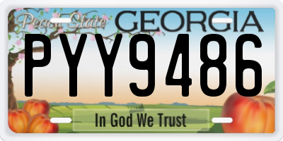 GA license plate PYY9486