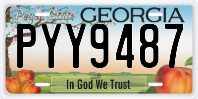 GA license plate PYY9487