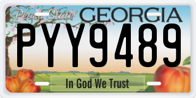 GA license plate PYY9489