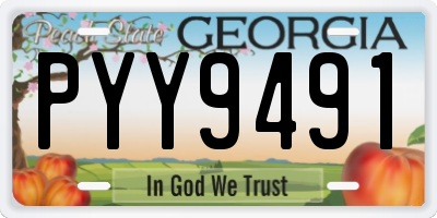GA license plate PYY9491