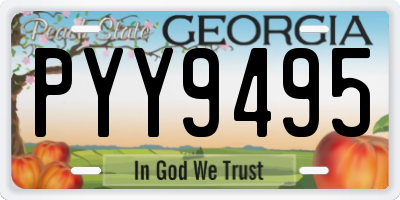 GA license plate PYY9495