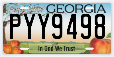 GA license plate PYY9498