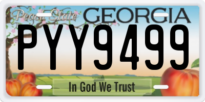 GA license plate PYY9499