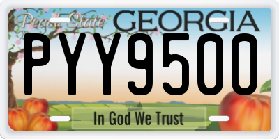 GA license plate PYY9500