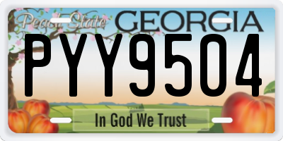 GA license plate PYY9504