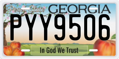GA license plate PYY9506