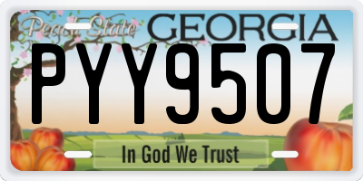 GA license plate PYY9507