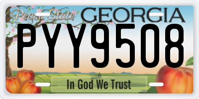 GA license plate PYY9508
