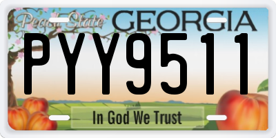 GA license plate PYY9511