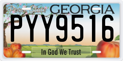 GA license plate PYY9516