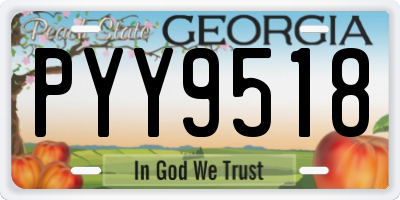 GA license plate PYY9518