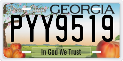 GA license plate PYY9519