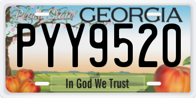 GA license plate PYY9520