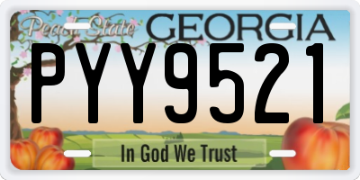 GA license plate PYY9521