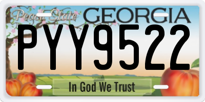GA license plate PYY9522