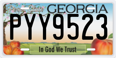 GA license plate PYY9523