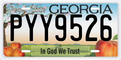 GA license plate PYY9526