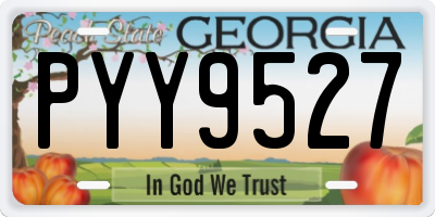 GA license plate PYY9527