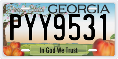 GA license plate PYY9531