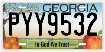 GA license plate PYY9532