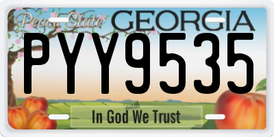 GA license plate PYY9535