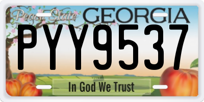 GA license plate PYY9537