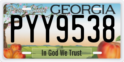GA license plate PYY9538