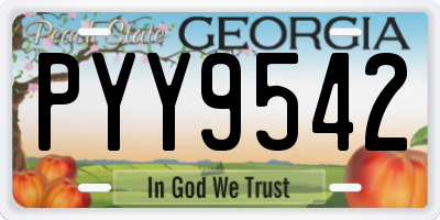 GA license plate PYY9542