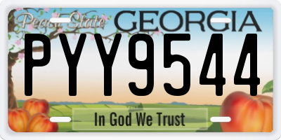 GA license plate PYY9544
