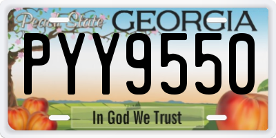 GA license plate PYY9550
