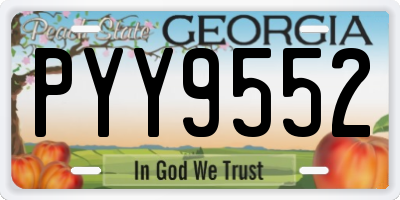 GA license plate PYY9552