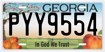 GA license plate PYY9554