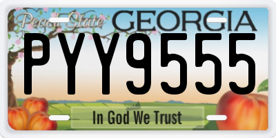 GA license plate PYY9555