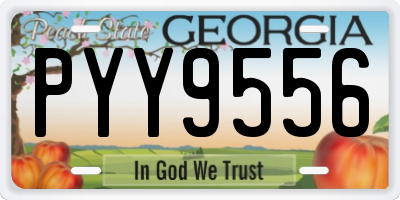 GA license plate PYY9556