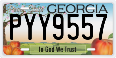 GA license plate PYY9557