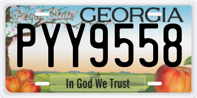 GA license plate PYY9558