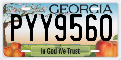 GA license plate PYY9560