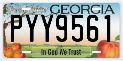 GA license plate PYY9561