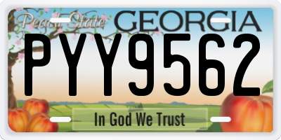 GA license plate PYY9562