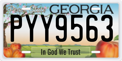 GA license plate PYY9563