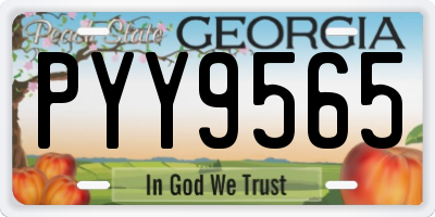 GA license plate PYY9565
